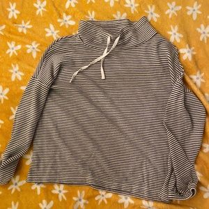 LOFT Mock Neck Striped Sweater